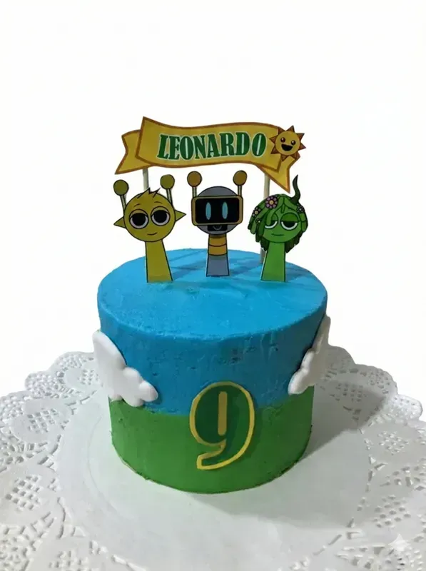 Torta 9 añitos personalizada